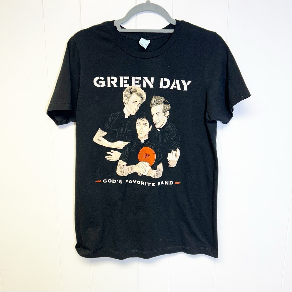 Pacifica Green Day Graphic Black Short Sleeve Tee M Made in USA 100% Cotton
